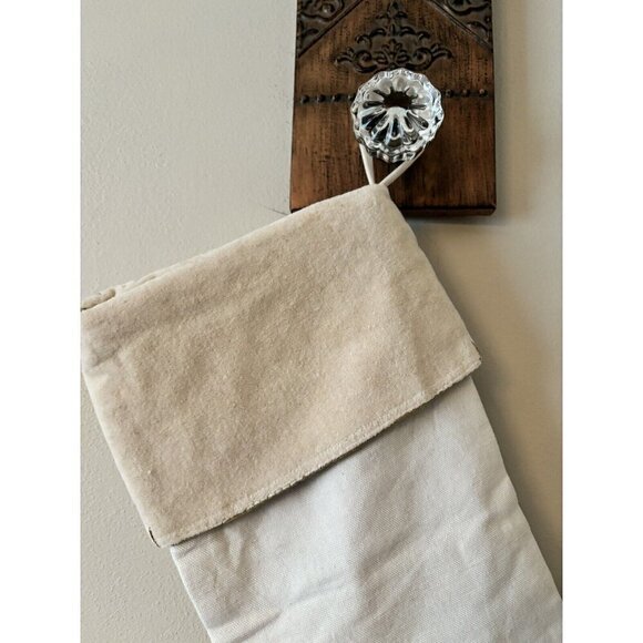 NWT Tahari Home Christmas Stocking Gold Foil Mixed Pattern Felt Trim 22"x8" - Picture 5 of 6